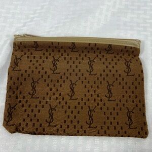 7503: Vintage Yves Saint Laurent Monogram Canvas Pouch – 1970s–80s Era